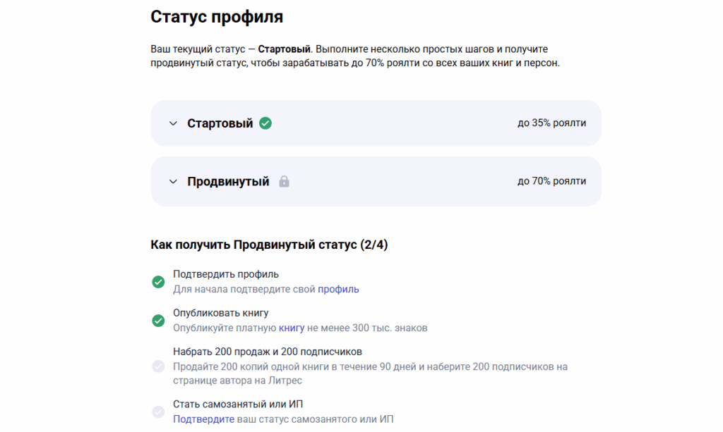 Продвинутый статус на ЛитРес: преимущества и путь к успеху